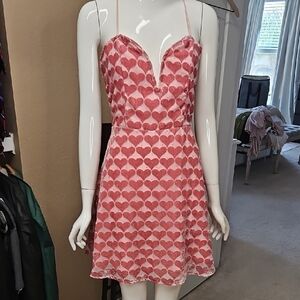 Heart Pattern Pink Dress
